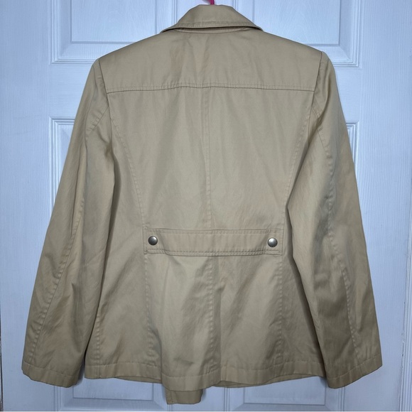 Giacca Trench Coat Double Breasted Classic Style Tan Size Medium - Picture 11 of 16